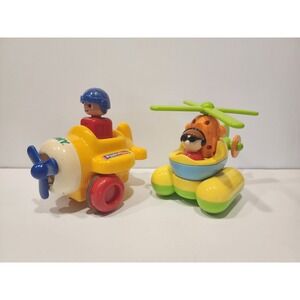 Vintage TOMY Push n Go Airplane 1991 and Helicopter 2003